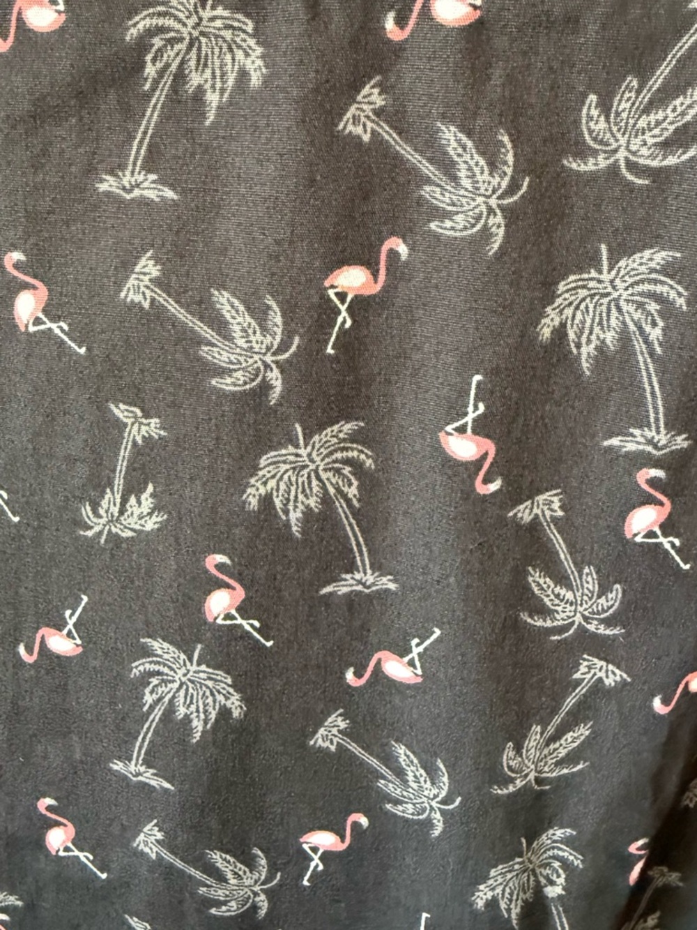 Men’s Navy Flamingo Print Short-Sleeve Shirt - Picture 5 of 7